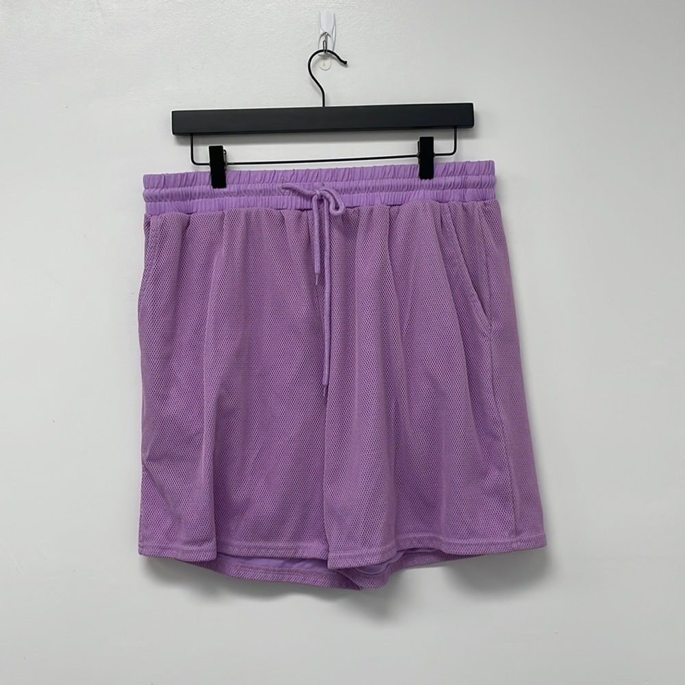 Lavender mesh gym shorts